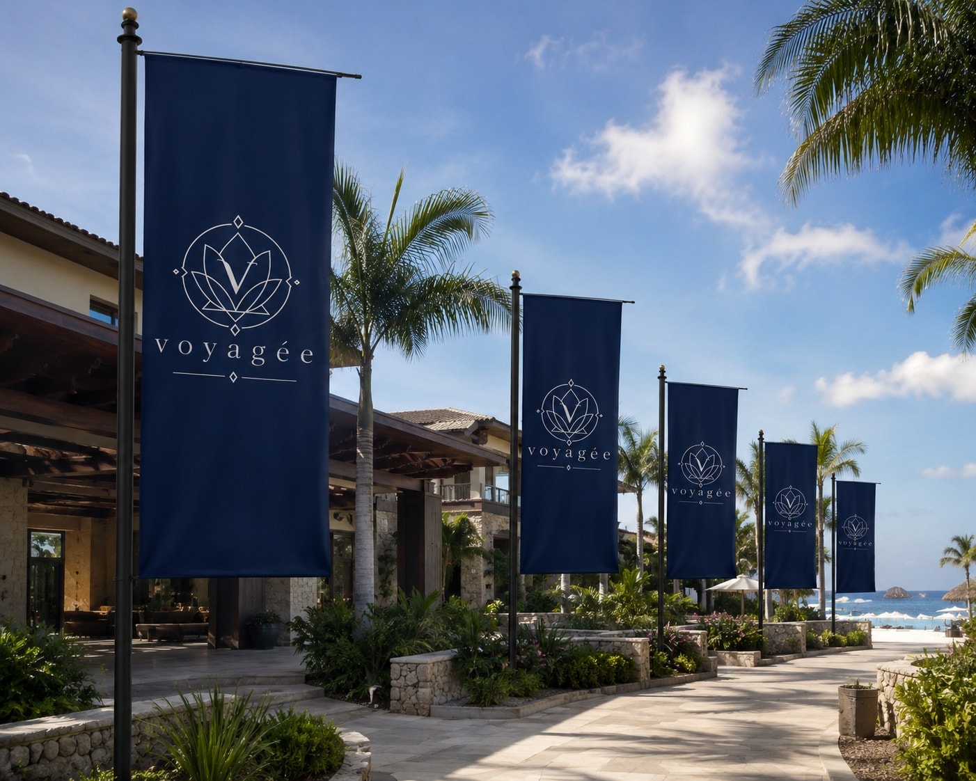 Resort esclusivo con le insegne Voyagée tra le palme