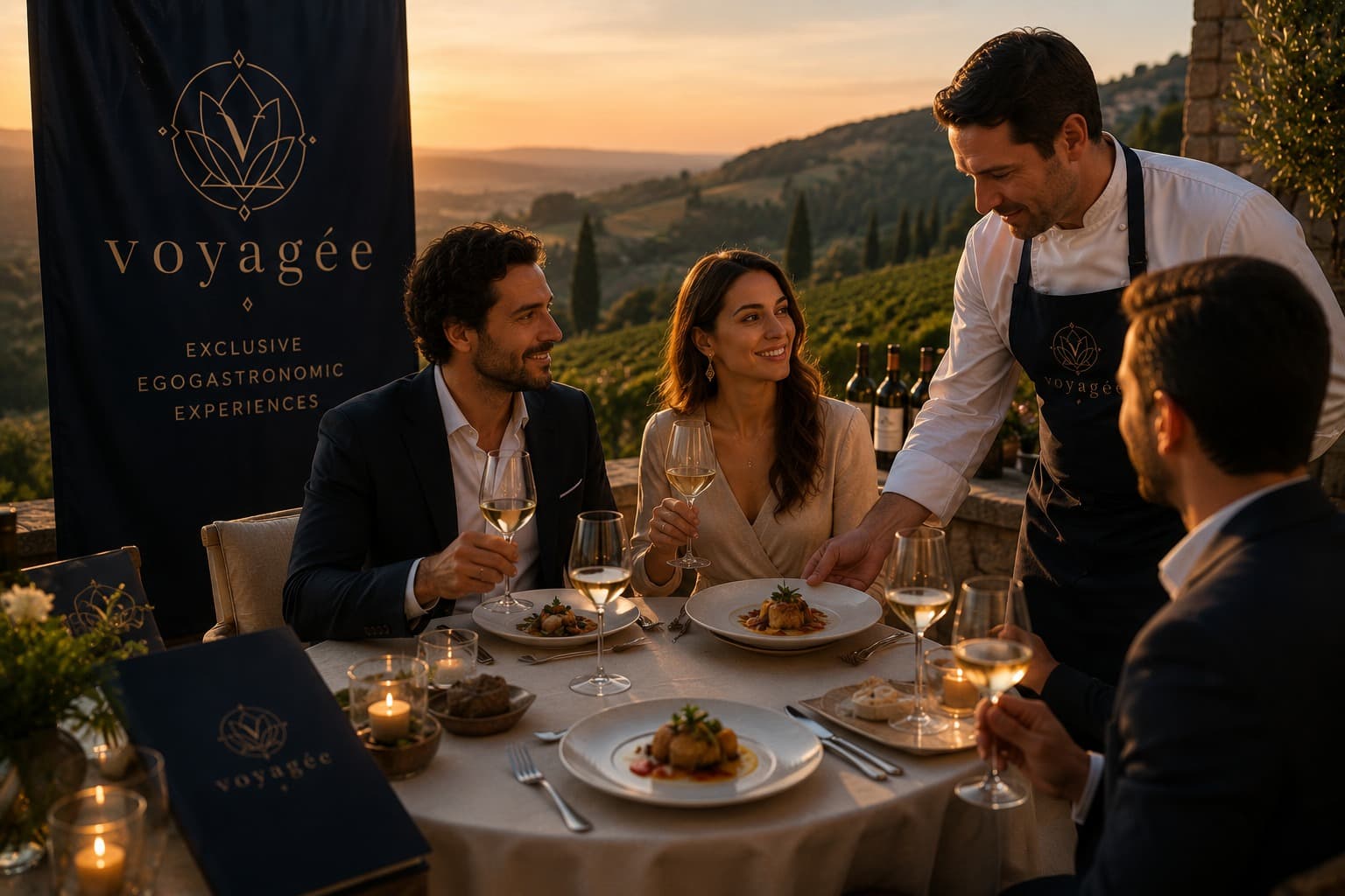 Cena esclusiva Voyagée al tramonto
